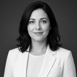 KI-generiertes Porträt von Maya Keller, unserem virtuellen Teammitglied
